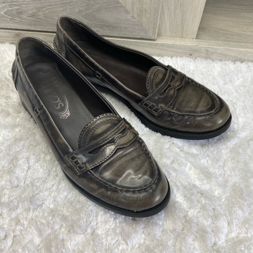 Tods Penny Loafers - Women’s Gray EU 37.5 US 7.5